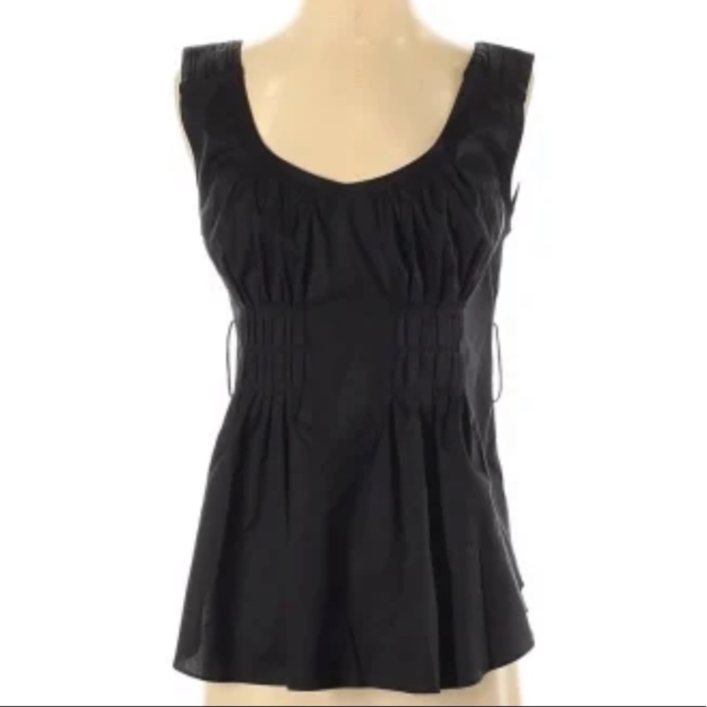 6267 Sleeveless Black Top with Belt